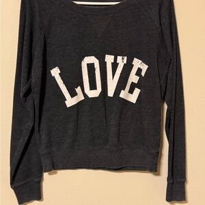 Women's Black LOVE Crew Neck Sweater